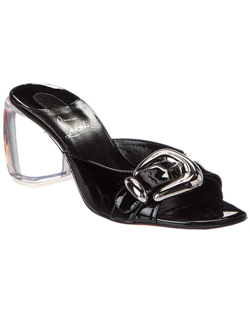 Christian Louboutin Minny Bubble 70 Patent Mule Black