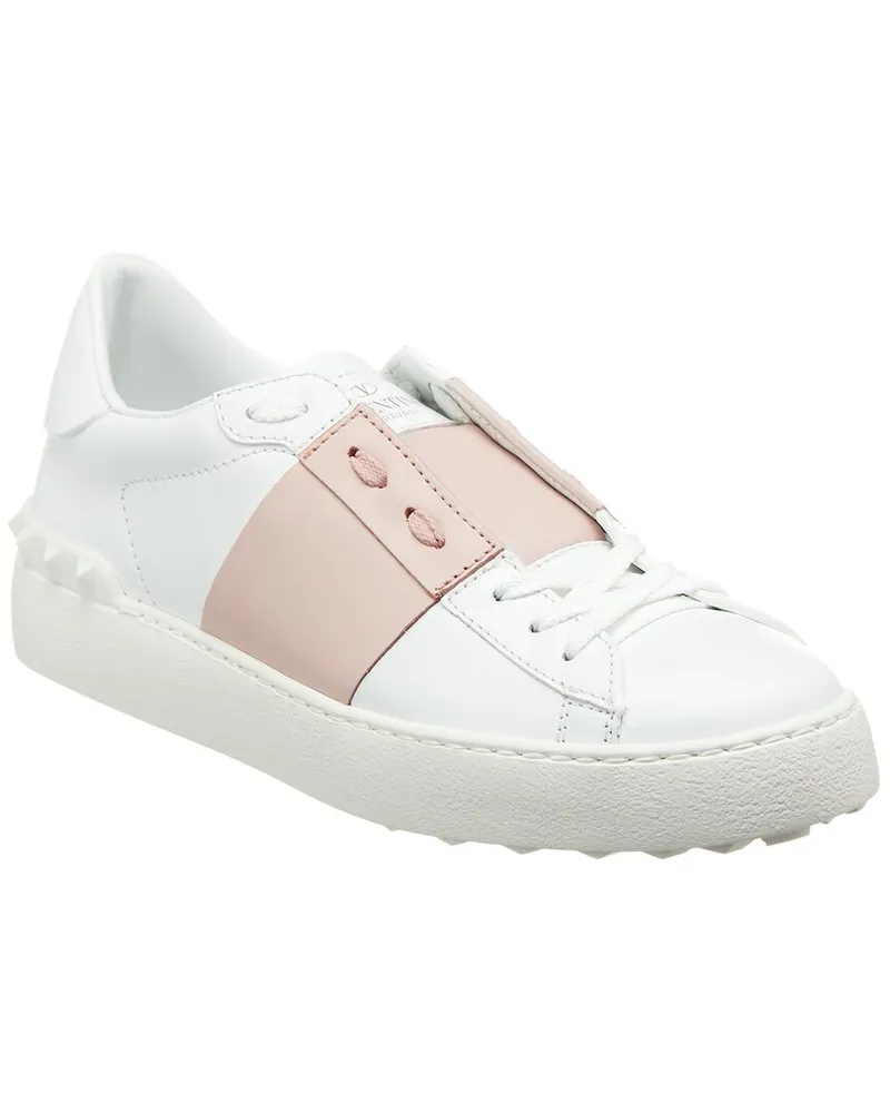 Valentino Garavani Rockstud Open Leather Sneaker White
