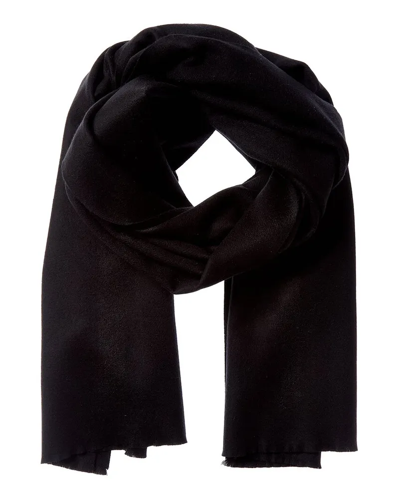 Vince Double-Face Solid Wool & Cashmere-Blend Scarf Black