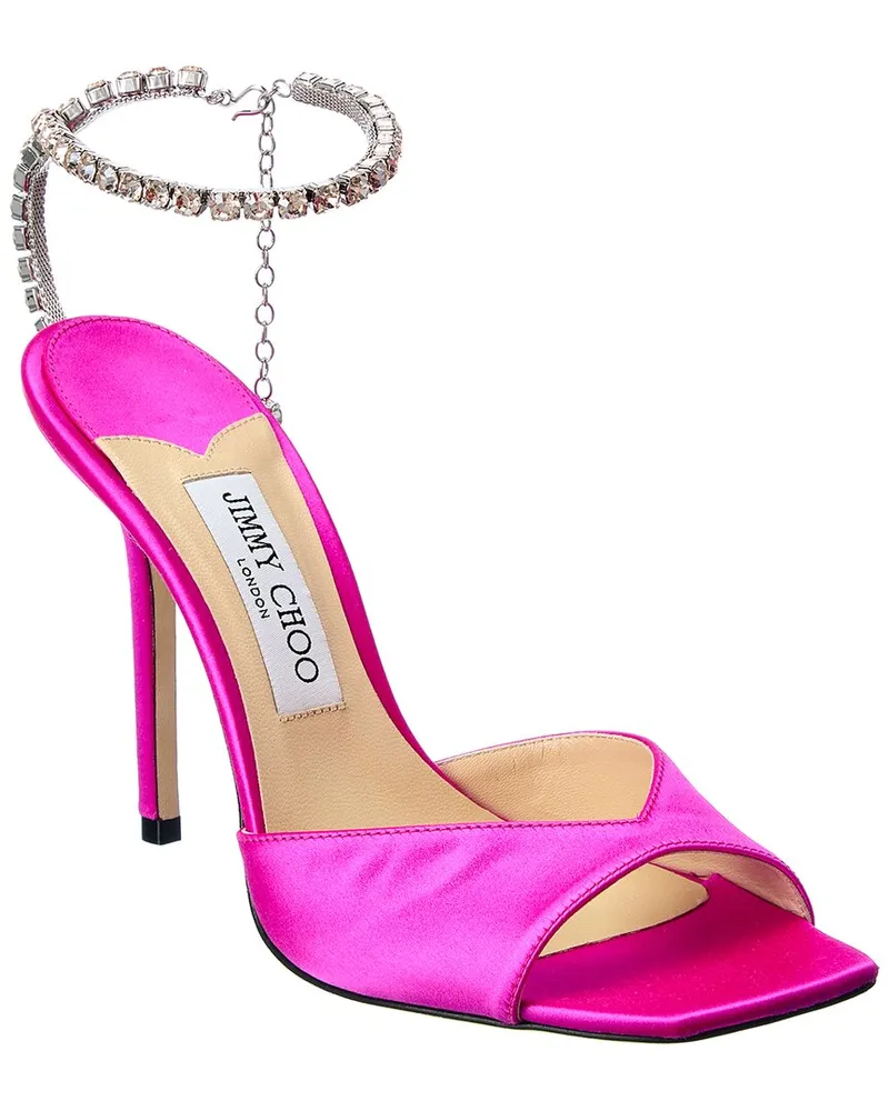 Jimmy Choo Saeda 100 Satin Sandal Pink