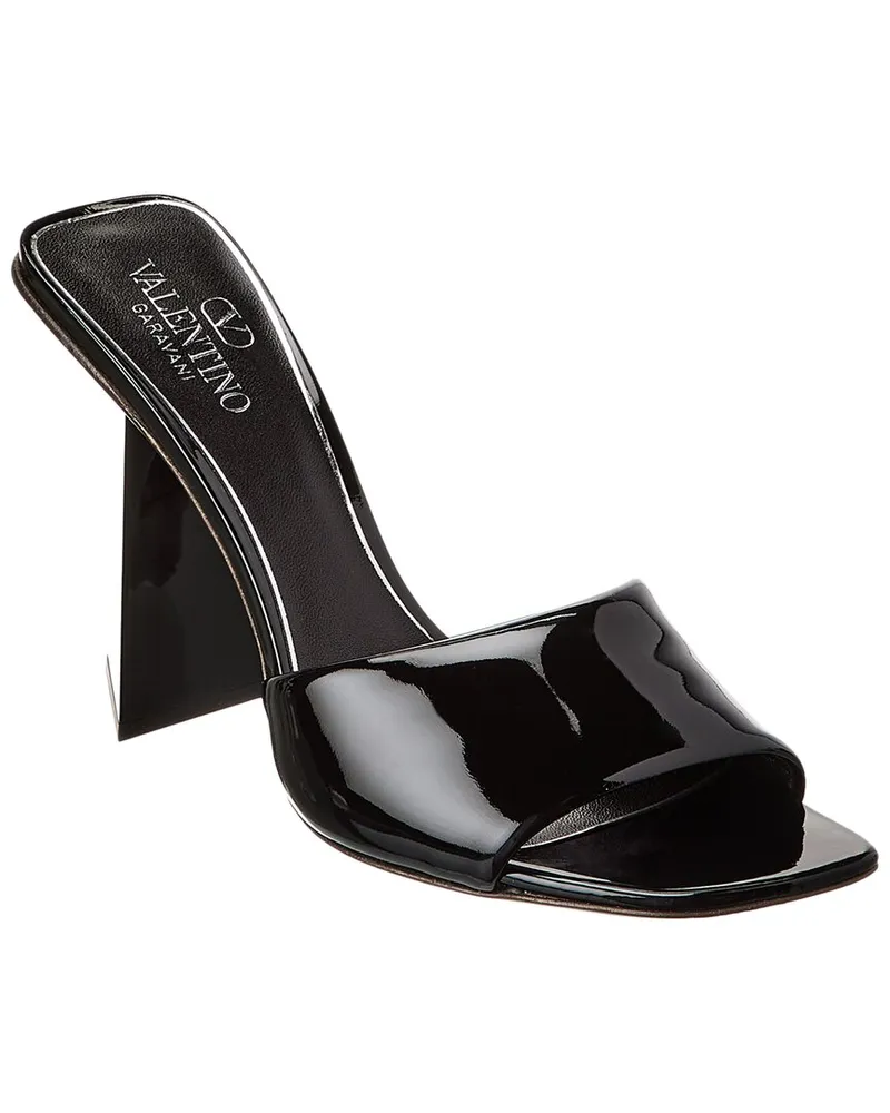 Valentino Garavani One Stud 100 Patent Sandal Black