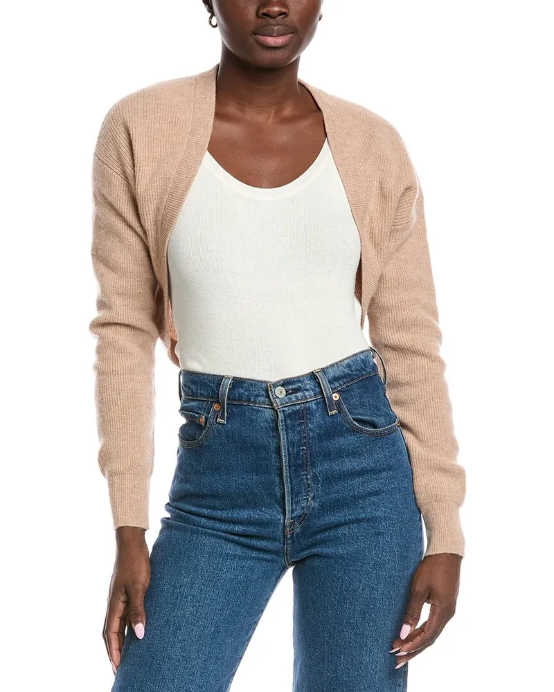 Autumn Cashmere Shaker Cashmere Shrug Brown