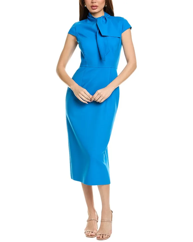 Oscar de la Renta Sheath Midi Dress Blue