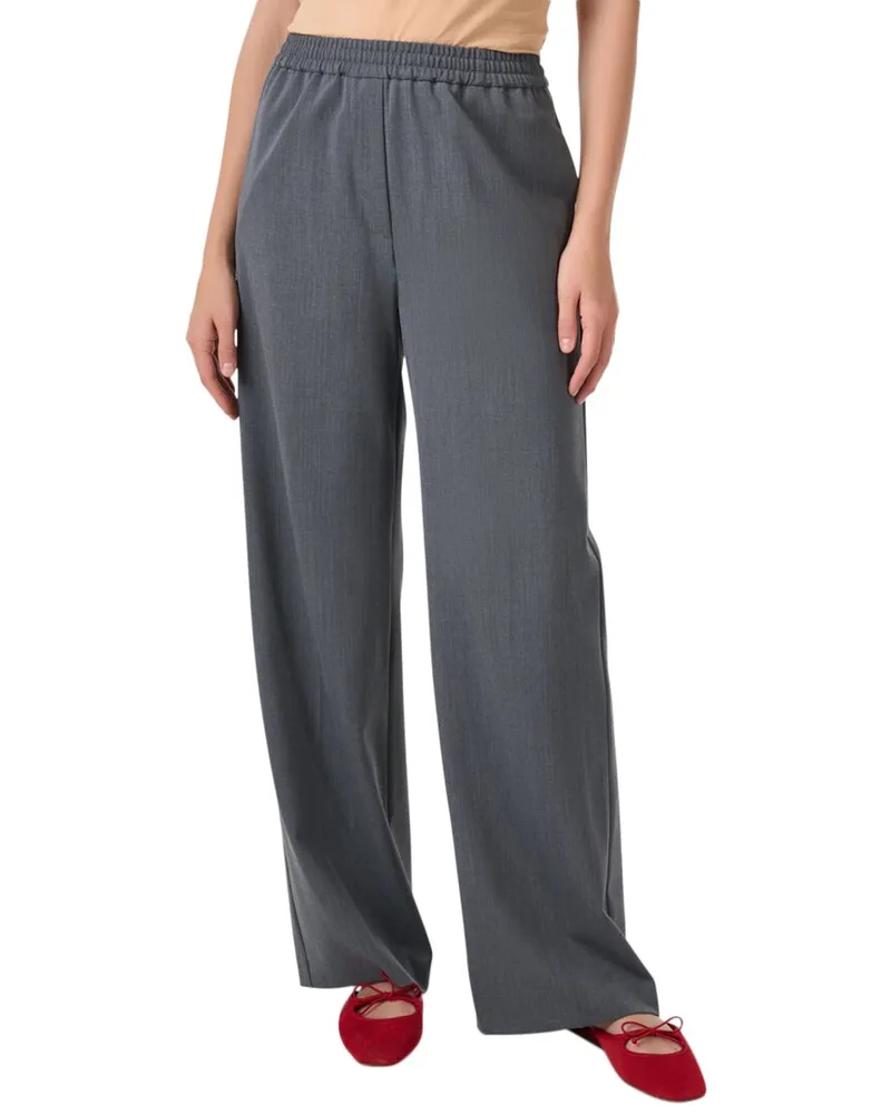 Max Mara Petra Wool-Blend Trousers Gray