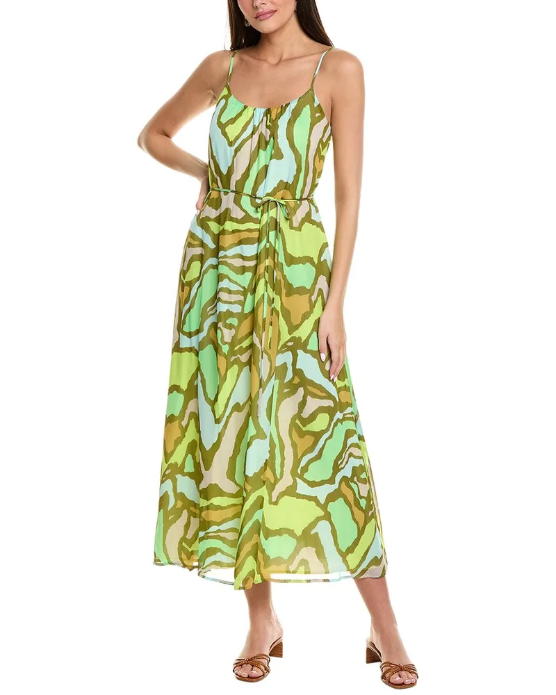 Sam Edelman Rose Landscape Midi Dress Green