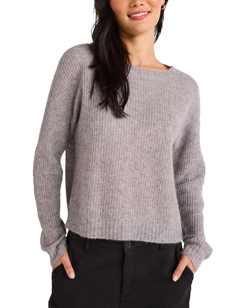 Bella Dahl Drop Shoulder Cashmere & Silk-Blend Sweater Grey