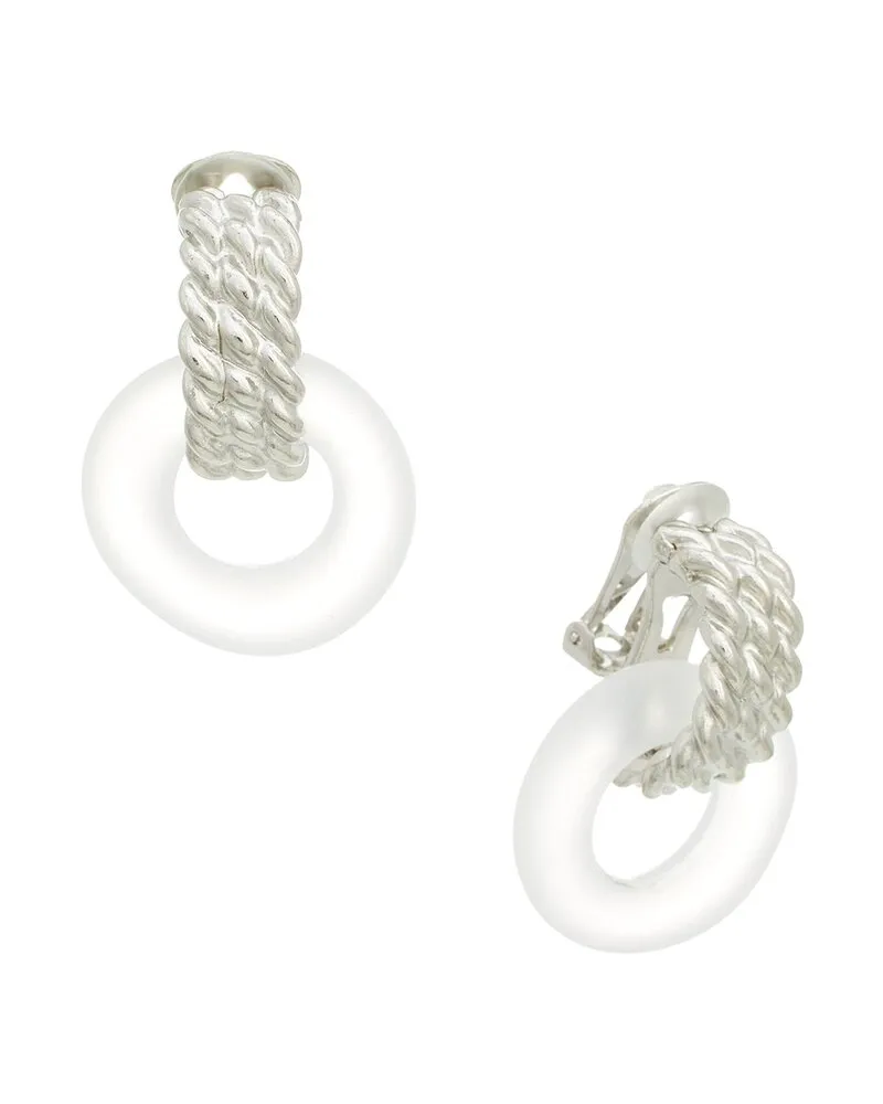 Kenneth Jay Lane Silver Doorknocker Earrings Nocolor