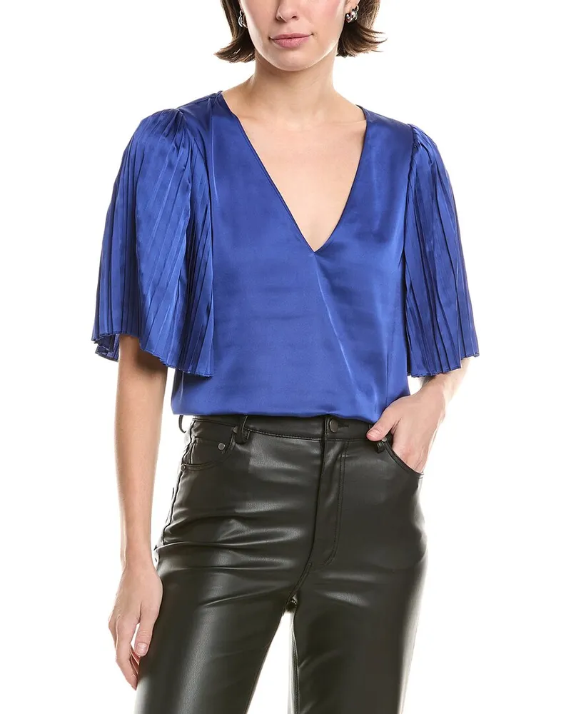 Rebecca Taylor Pleated Blouse Blue