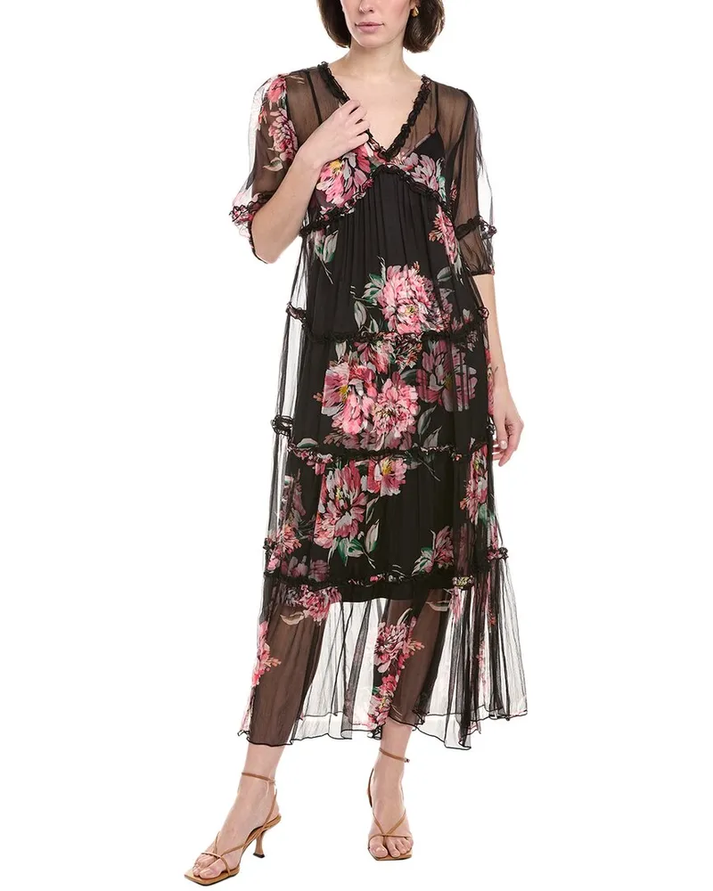 Johnny Was Petite Lizzy Ruffle Maxi Dress Nocolor