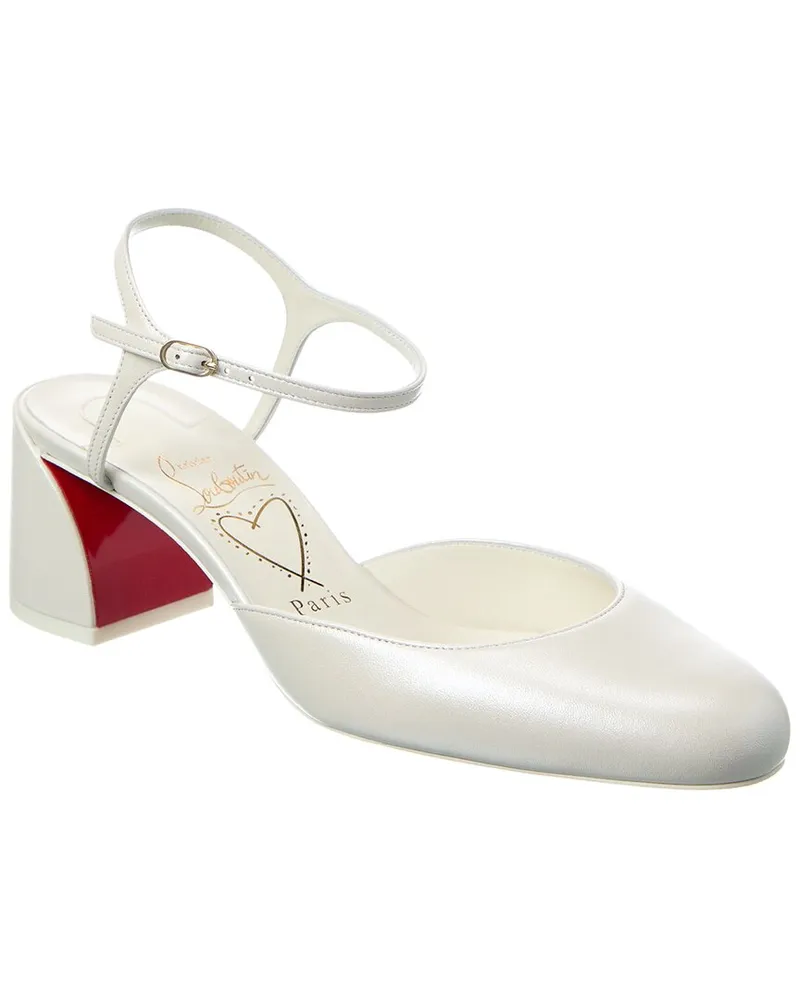 Christian Louboutin Jane 55 Leather Pump White