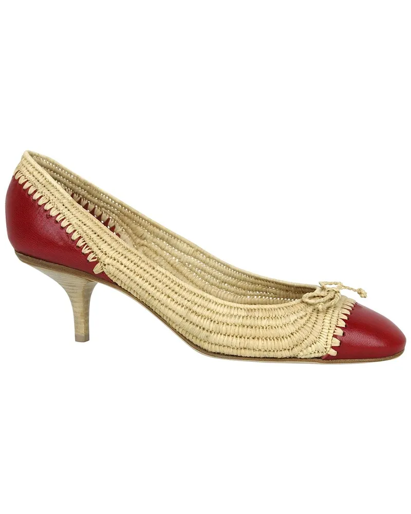 Bottega Veneta Ballet Straw & Leather Pump Nocolor