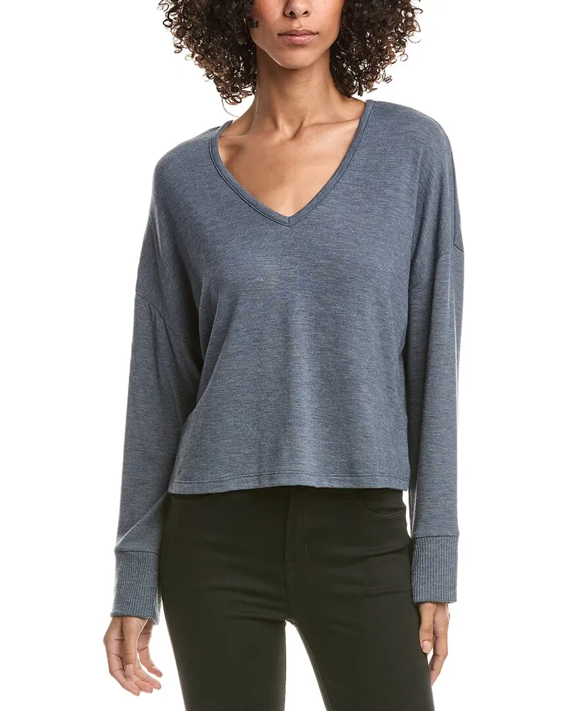 Michael Stars Patty V-Neck Top Blue