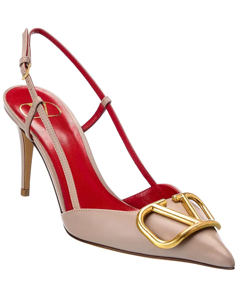 Valentino Garavani VLogo 80 Leather Slingback Pump Pink