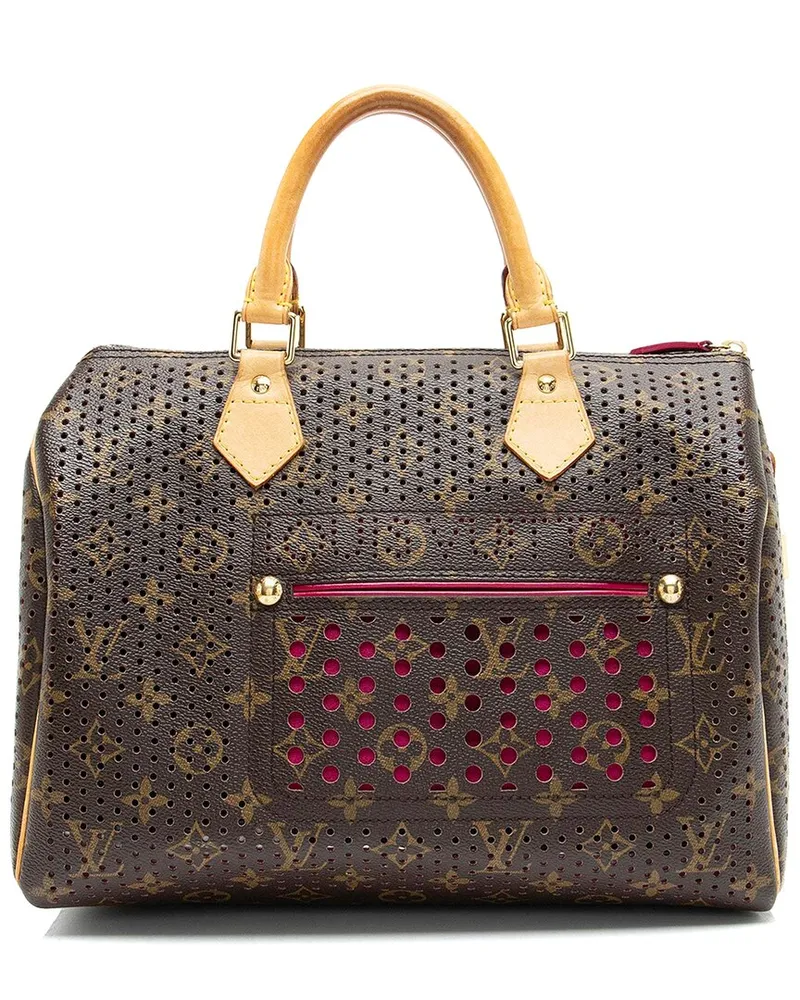 Louis Vuitton Brown Monogram Canvas Limited Edition Perforated Speedy 30  (Authentic Pre-Loved Nocolor