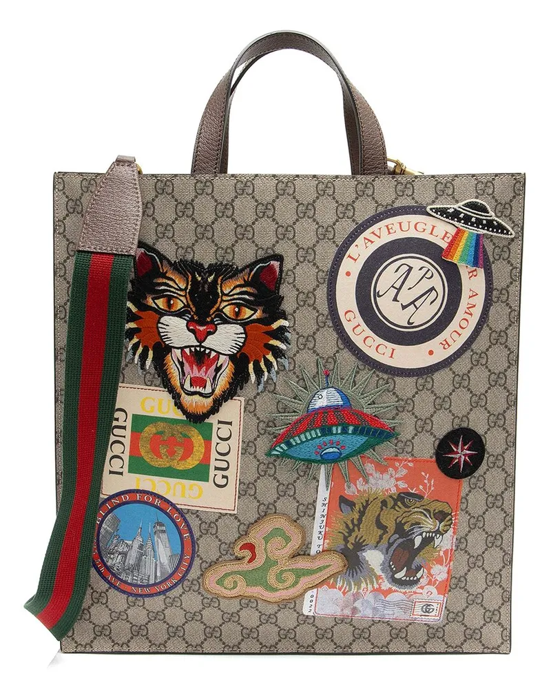 Gucci Brown GG Supreme Canvas Soft Vertical Courrier Tote (Authentic Pre-  Loved Nocolor