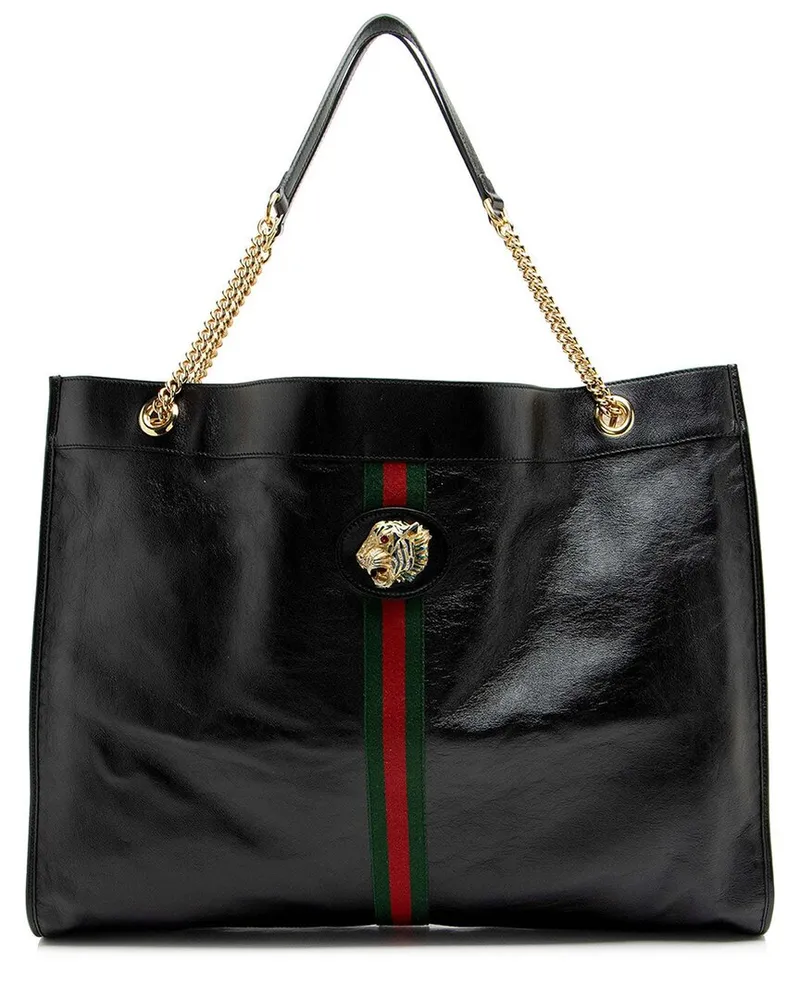 Gucci Black Leather Rajah Maxi Tote (Authentic Pre-Loved Nocolor