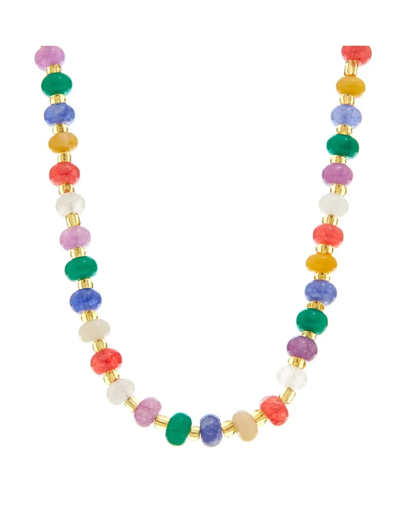 CRYSTAL HAZE 18K Plated Agate And Quartz Lariat Necklace Nocolor