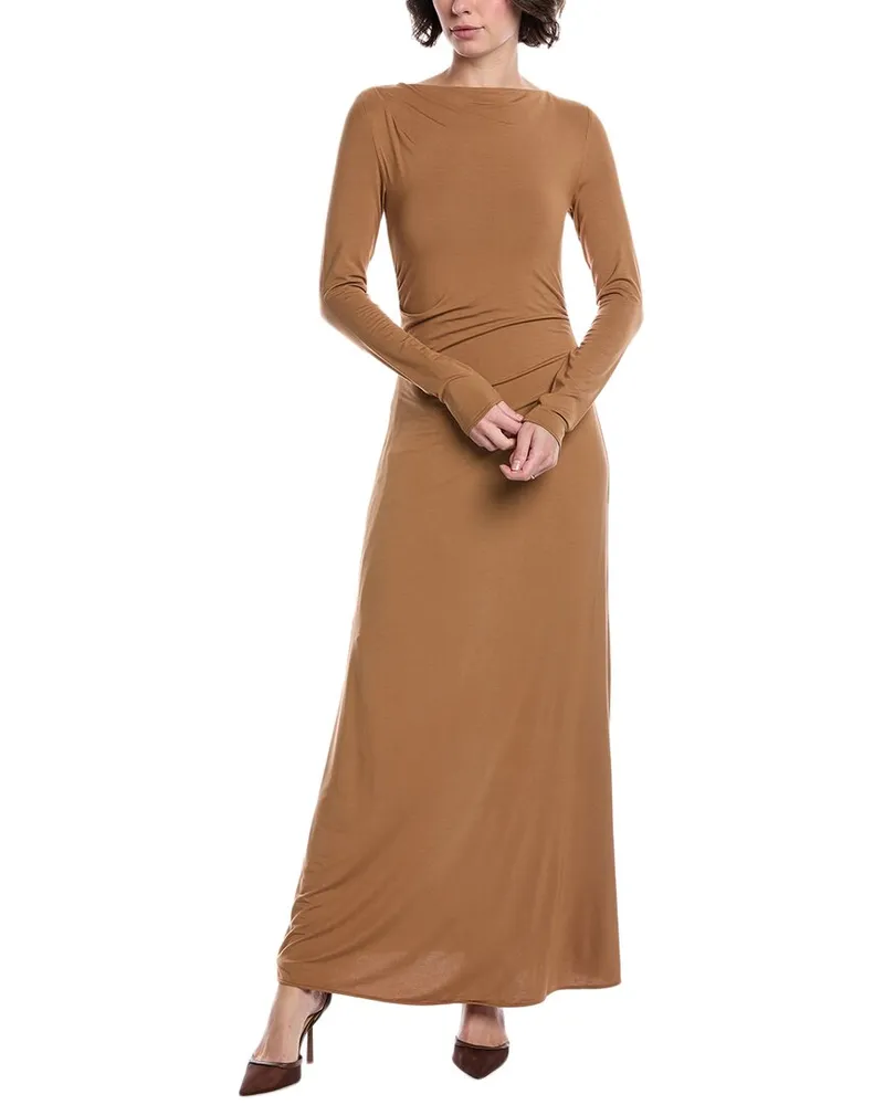 Rag & Bone Luca Asymmetric Drape Maxi Dress Brown