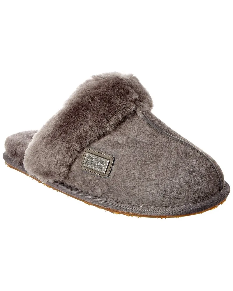 Australia Luxe Closed Mule Suede Slipper Gray