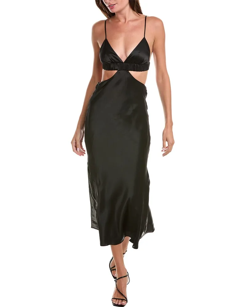 AIIFOS Dua Silk Midi Dress Black