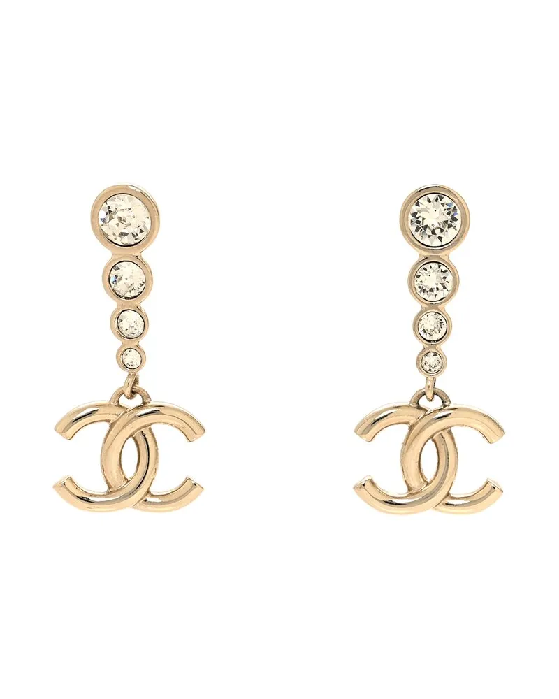 Chanel Crystal CC Drop Earrings (Authentic Pre-Loved Nocolor