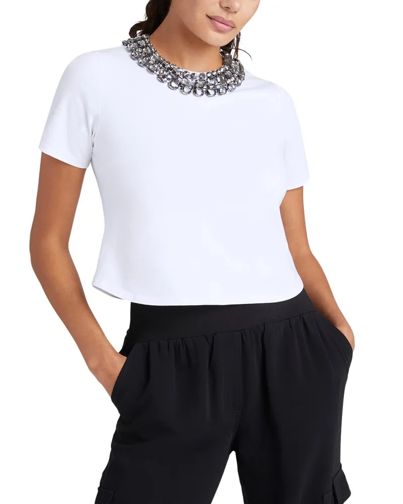 Cinq à Sept Chunky Necklace Shrunken T-Shirt Nocolor