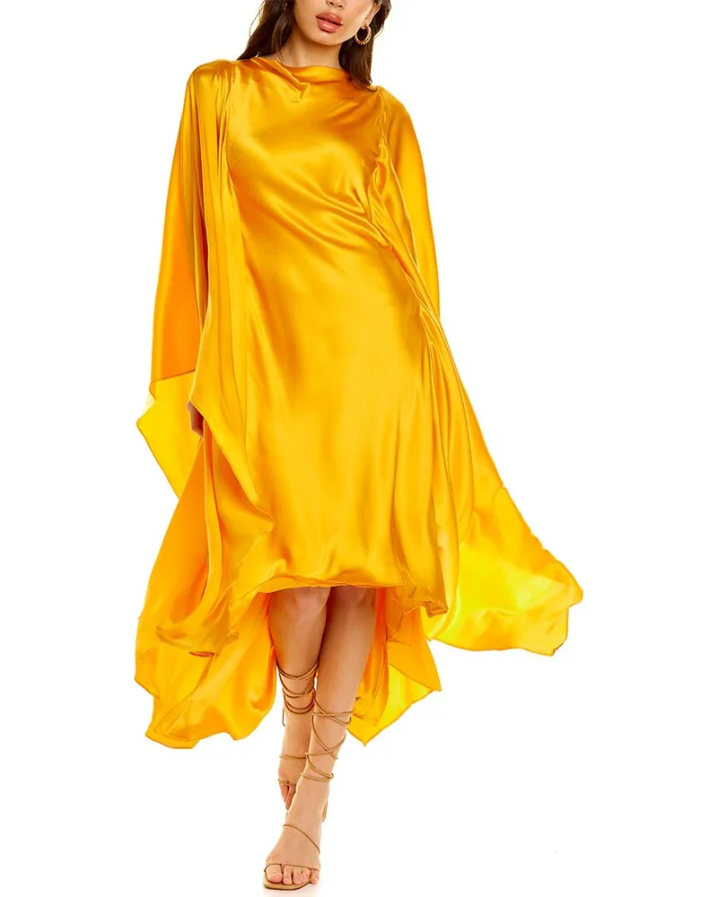 Cult Gaia Kesia Silk-Blend Gown Yellow