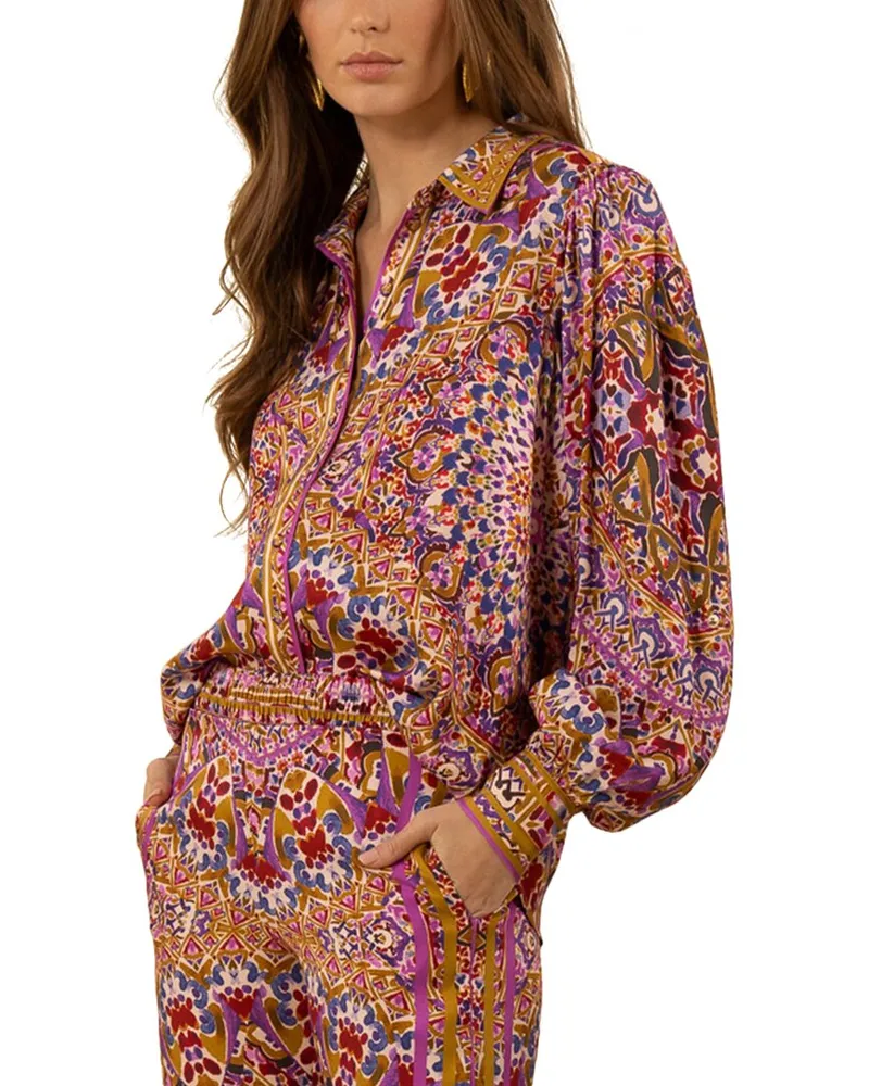 Hale Bob Kyla Button Down Top Pink