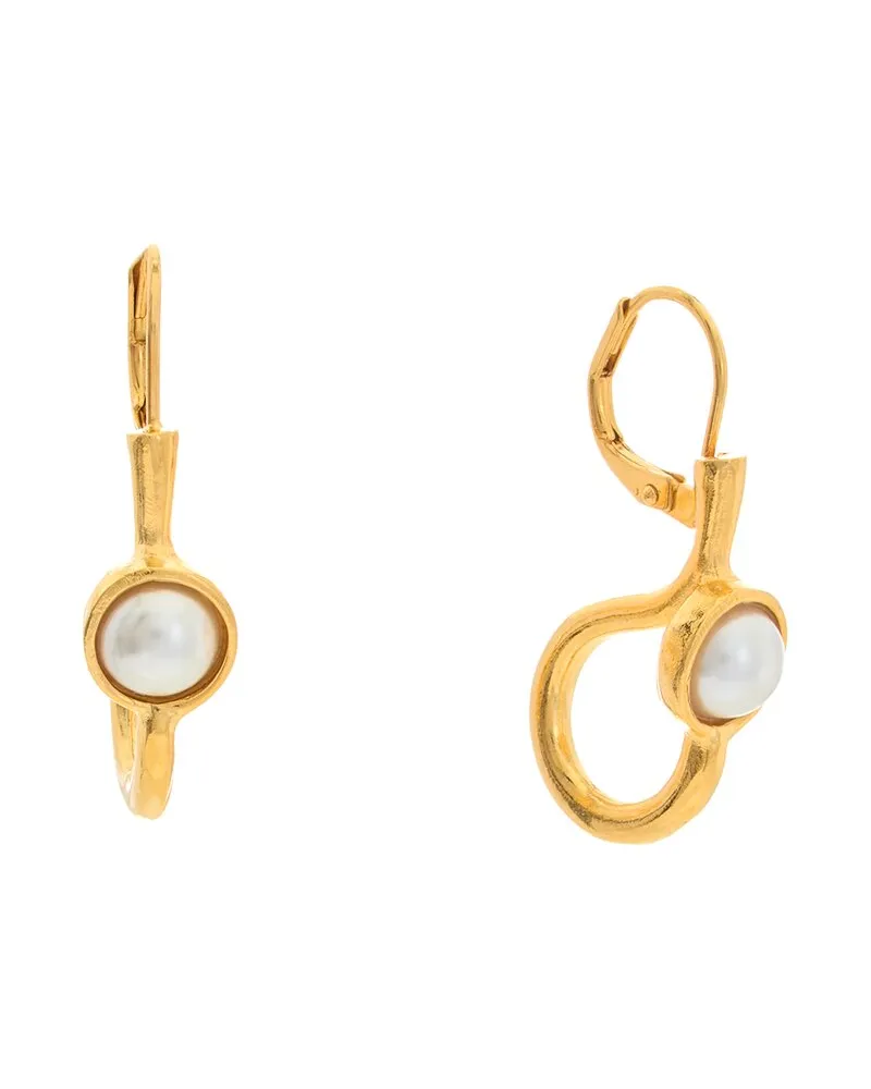 Kenneth Jay Lane Plated 6mm Faux Pearl Dangle Earrings Nocolor
