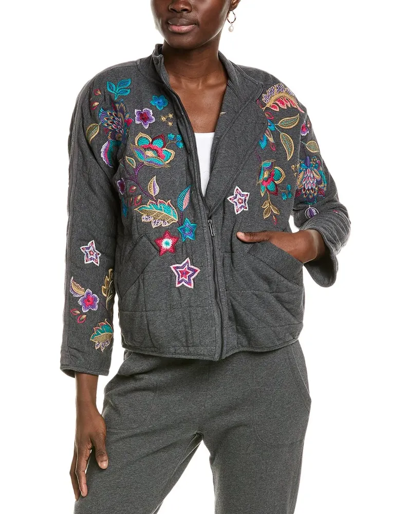Johnny Was Quilted Jacket Gray