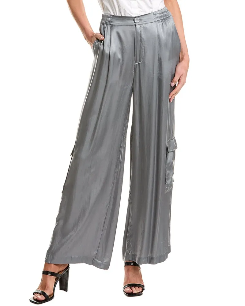 Johnny Was Pleated Pull-On Pant Grey