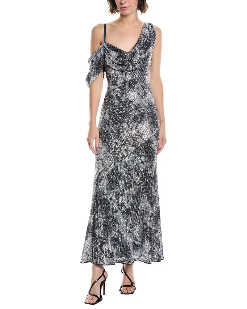 Diane von Furstenberg Joaquin Maxi Dress Silver