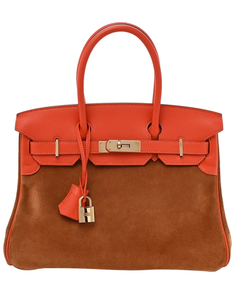 Hermès Chamois Capucine Doblis Leather Swift Grizzly Birkin 30 (Authentic Pre-  Loved Nocolor
