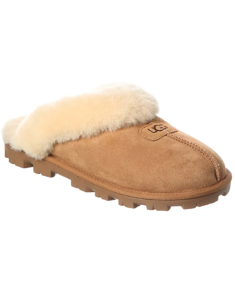 UGG Coquette Suede & Shearling Slipper Brown