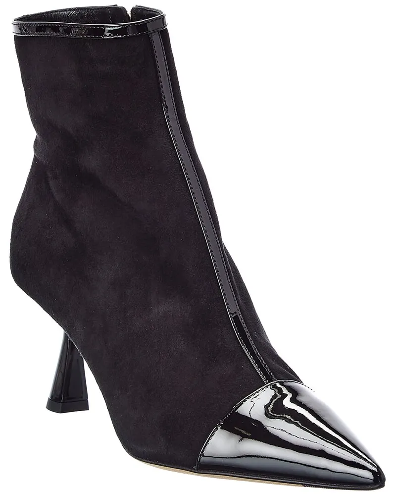 Jimmy Choo Kix/Z 65 Suede & Patent Bootie Black