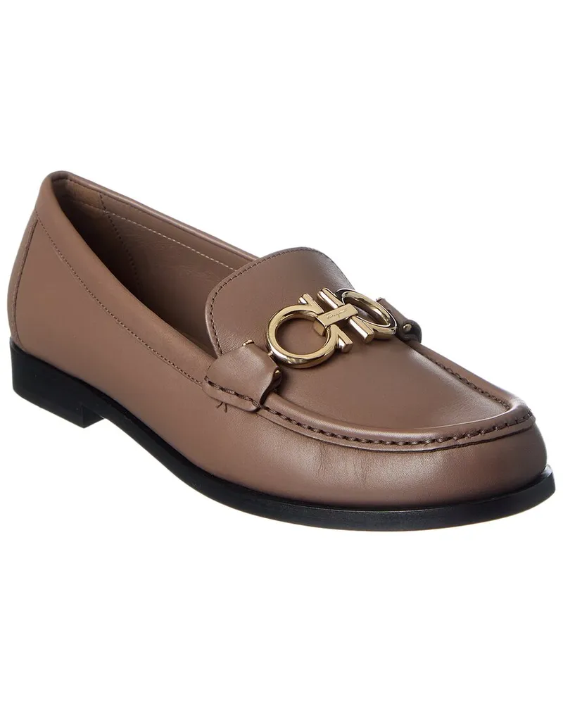 Ferragamo Rolo Leather Loafer Brown