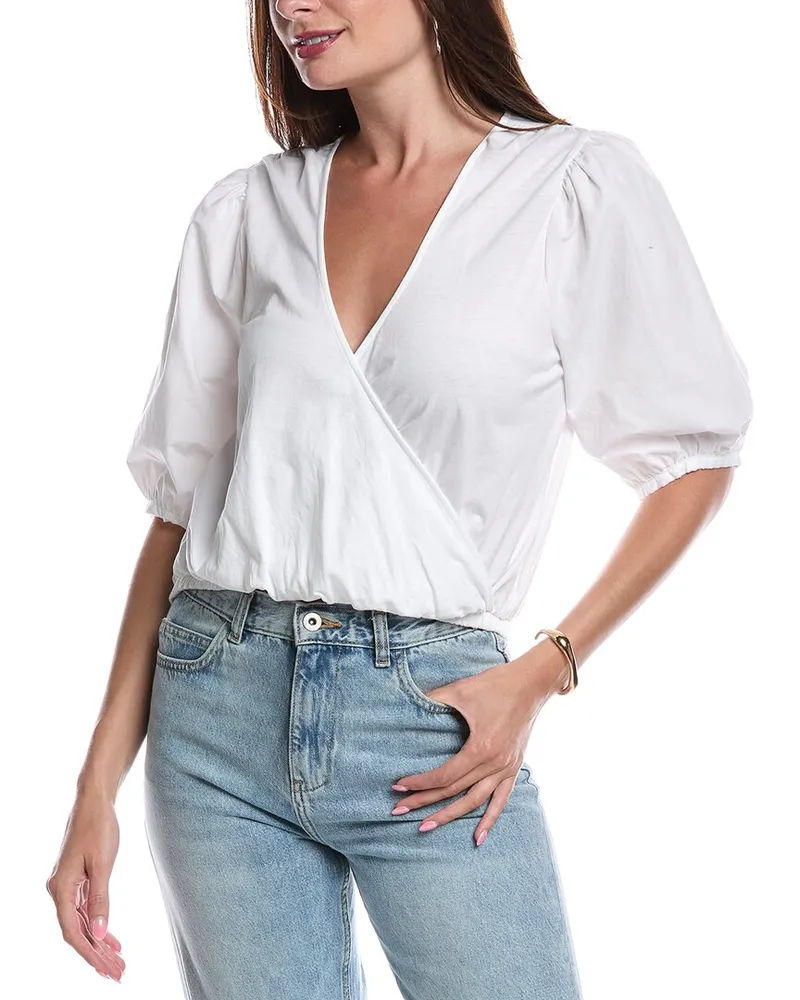 Nation Ltd Charlene Bubble Hem Top White