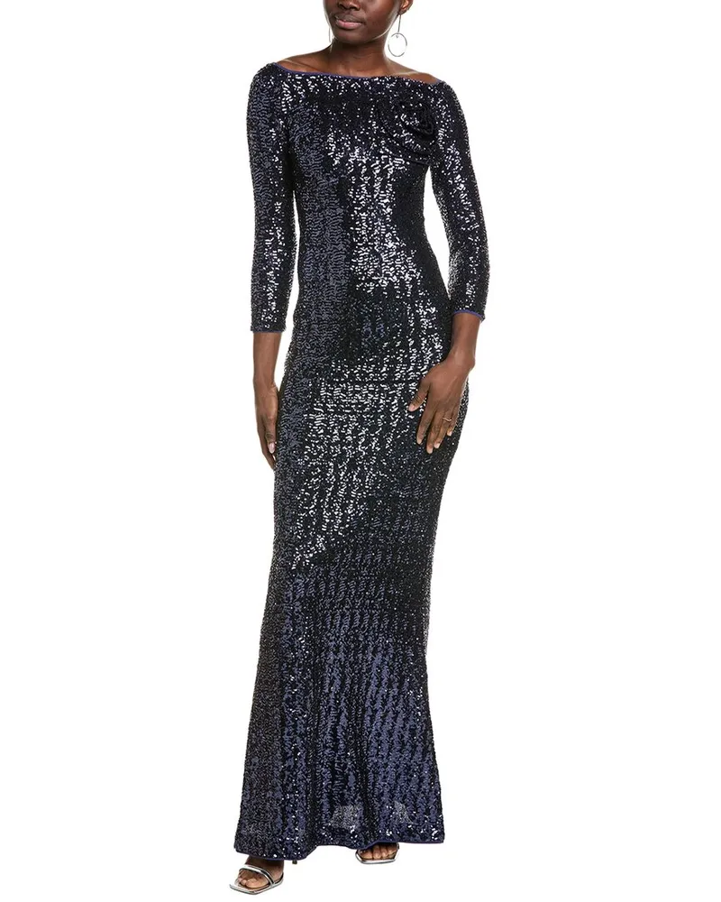 Chiara Boni Nyoko Sequin Gown Blue