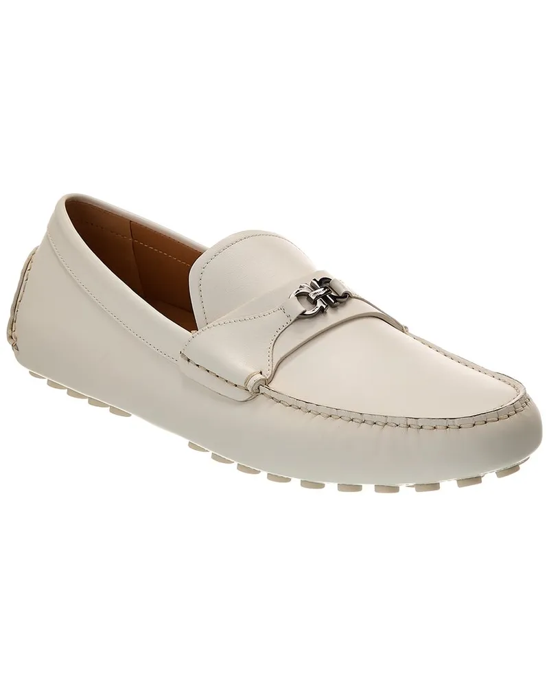 Ferragamo Florin Leather Loafer White