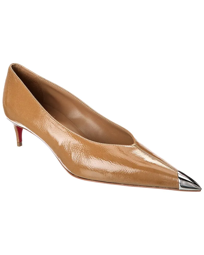Christian Louboutin Katissima 45 Patent Pump Brown