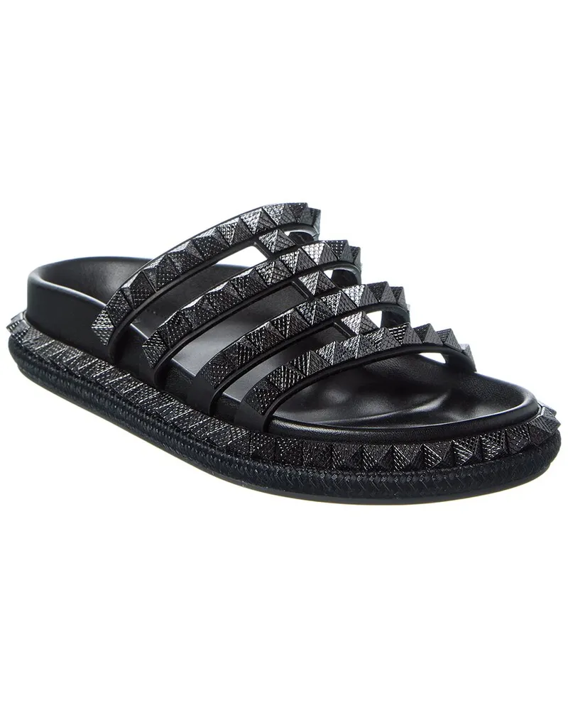 Christian Louboutin Pyra Hallulila Waxed Leather Sandal Black