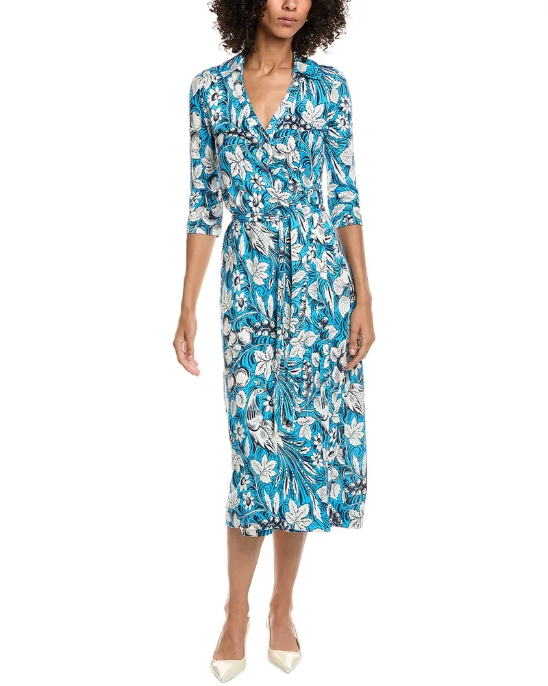 Diane von Furstenberg Abigail Silk Wrap Dress Blue