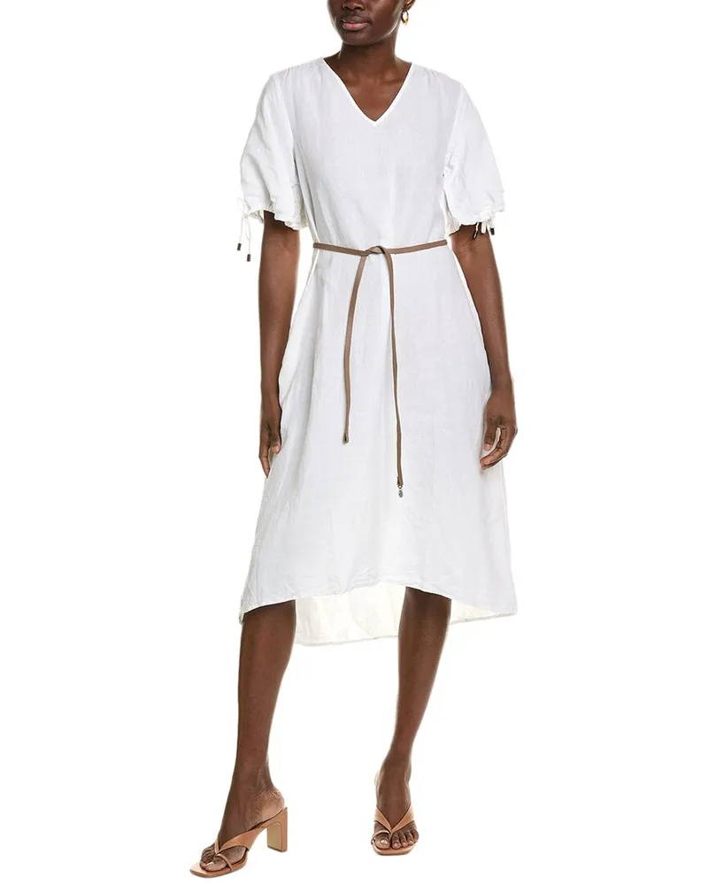 Peserico Linen Maxi Dress White