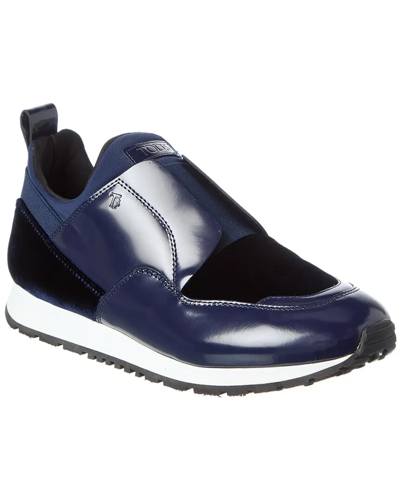 TOD'S TOD’s Velvet & Leather Sneaker Blue