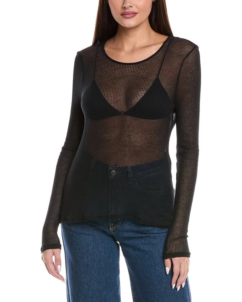 Majestic Cashmere-Blend Top Black