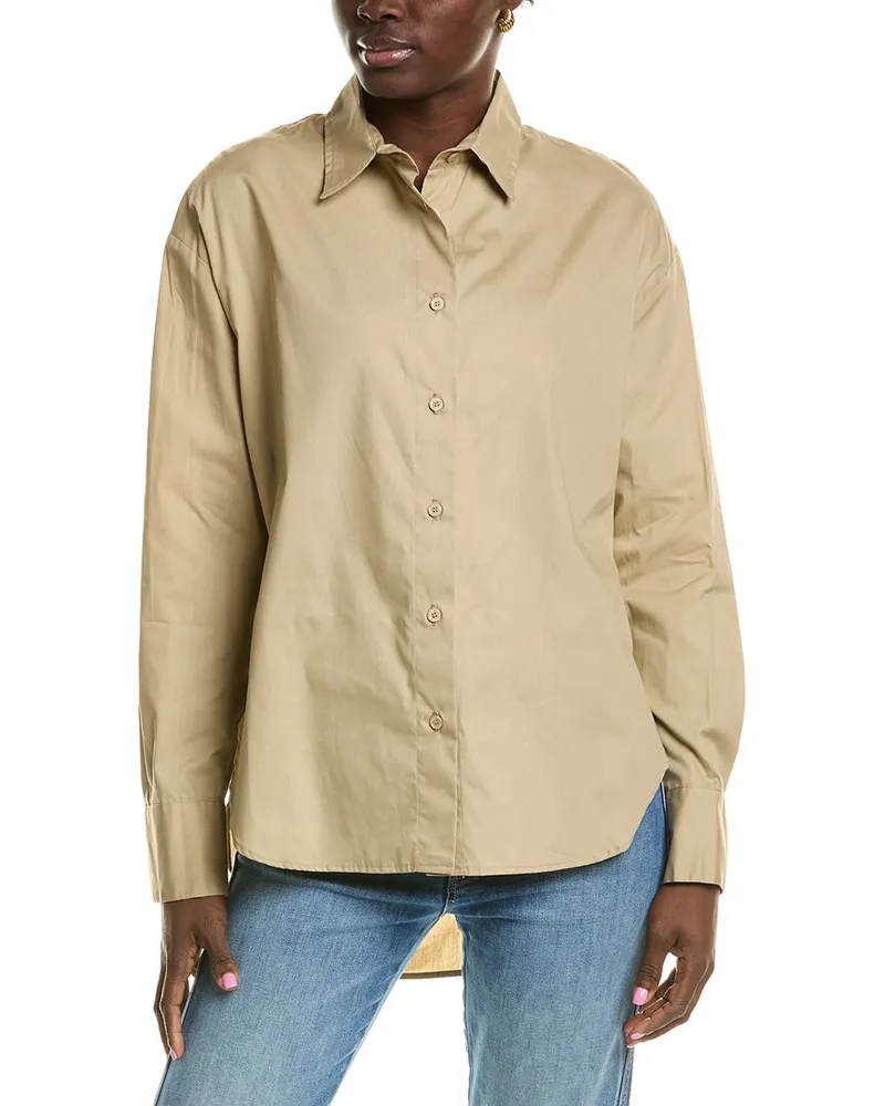 Enza Costa Poplin Shirt Brown