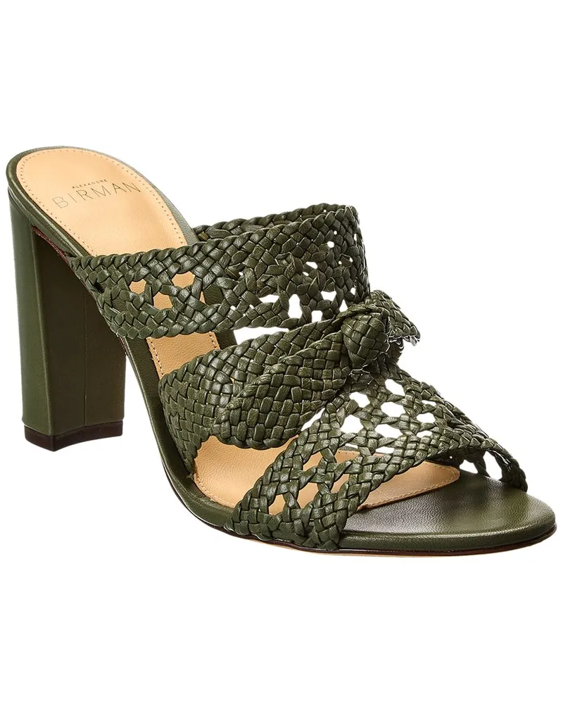 Alexandre Birman Clarita 90 Leather Sandal Green