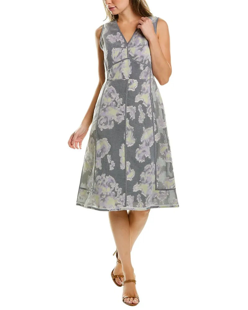 3.1 phillip lim Abstract Daisy Fil Coupe Silk-Blend Midi Dress Grey