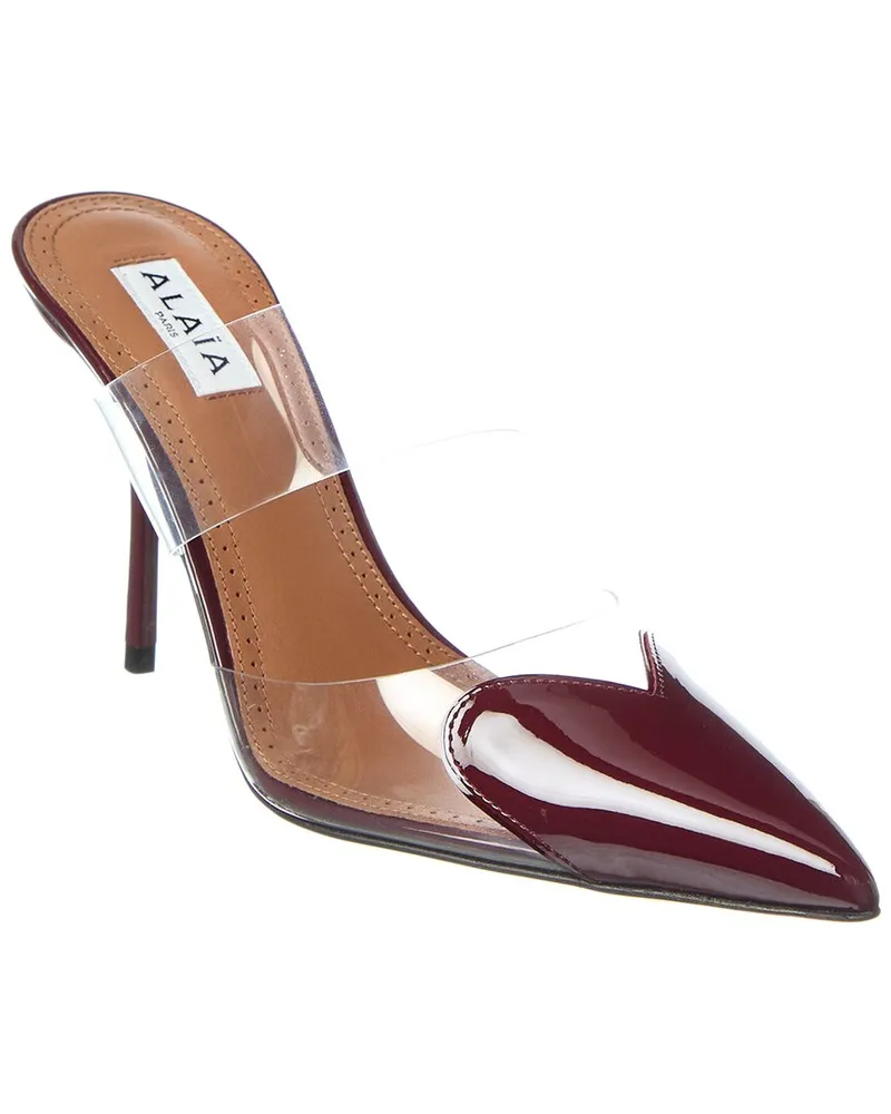 Alaïa Le Coeur Patent & Vinyl Mule Red