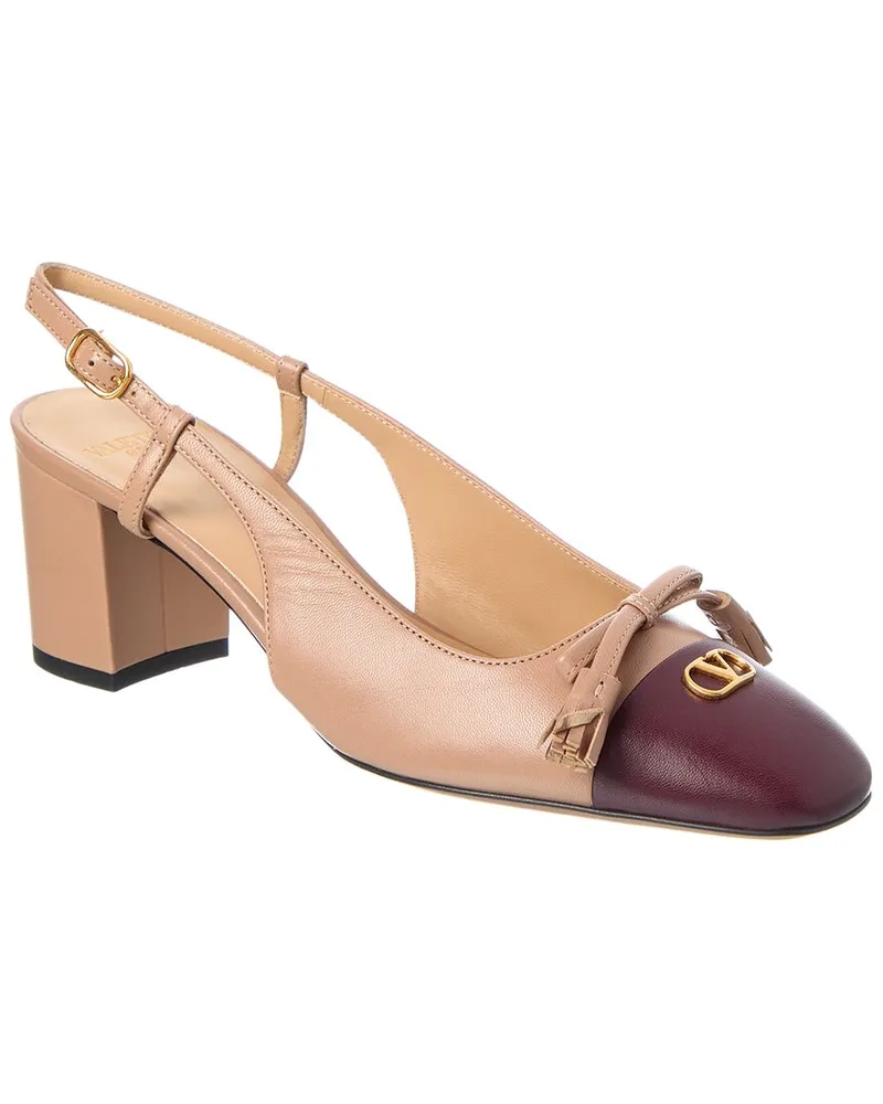 Valentino Garavani Bow 60 Leather Slingback Pump Pink
